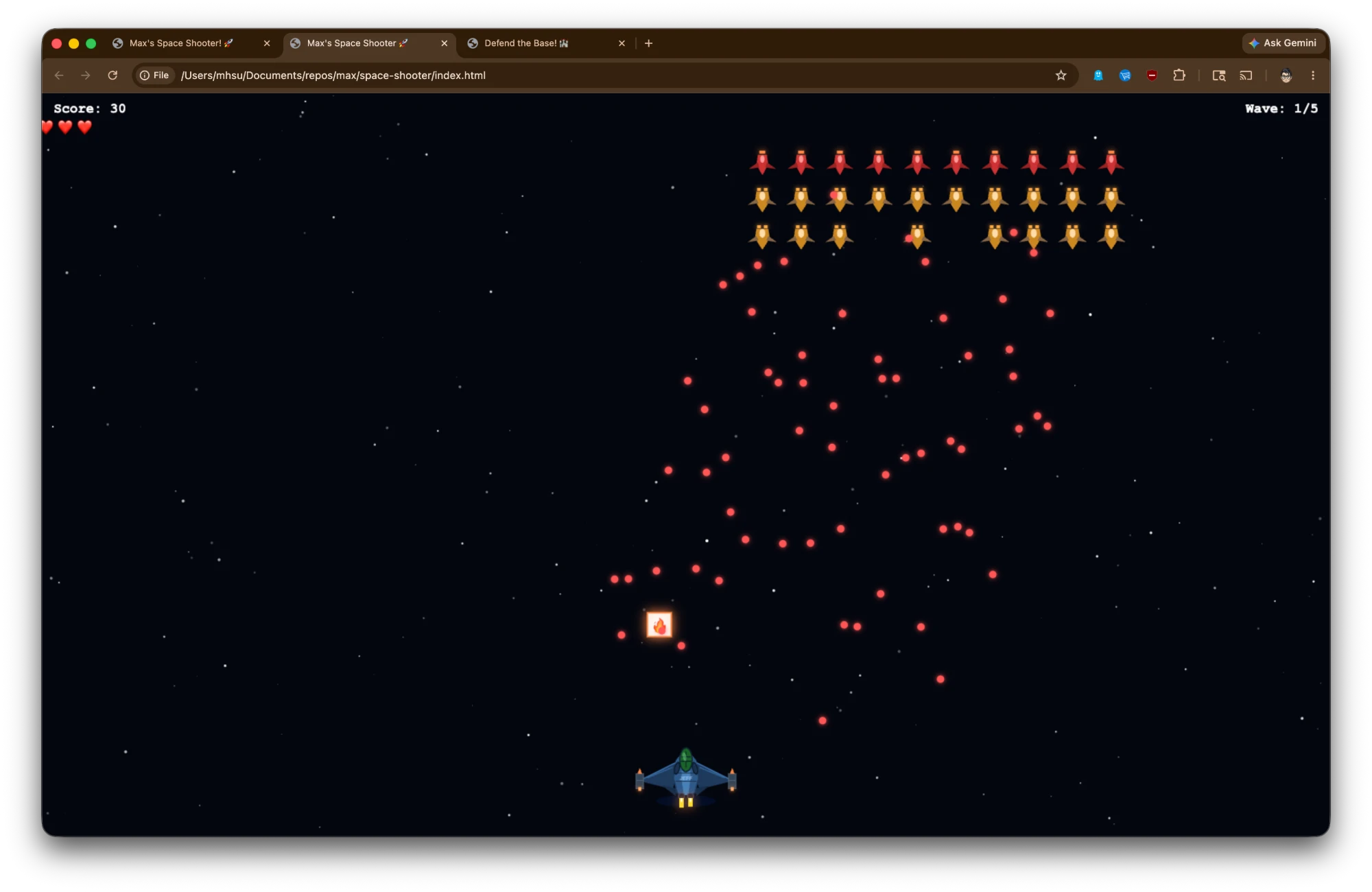 Space Shooter full screen